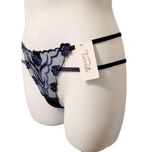 2/$20 Brand new navy blue rose panties underwear T-backs